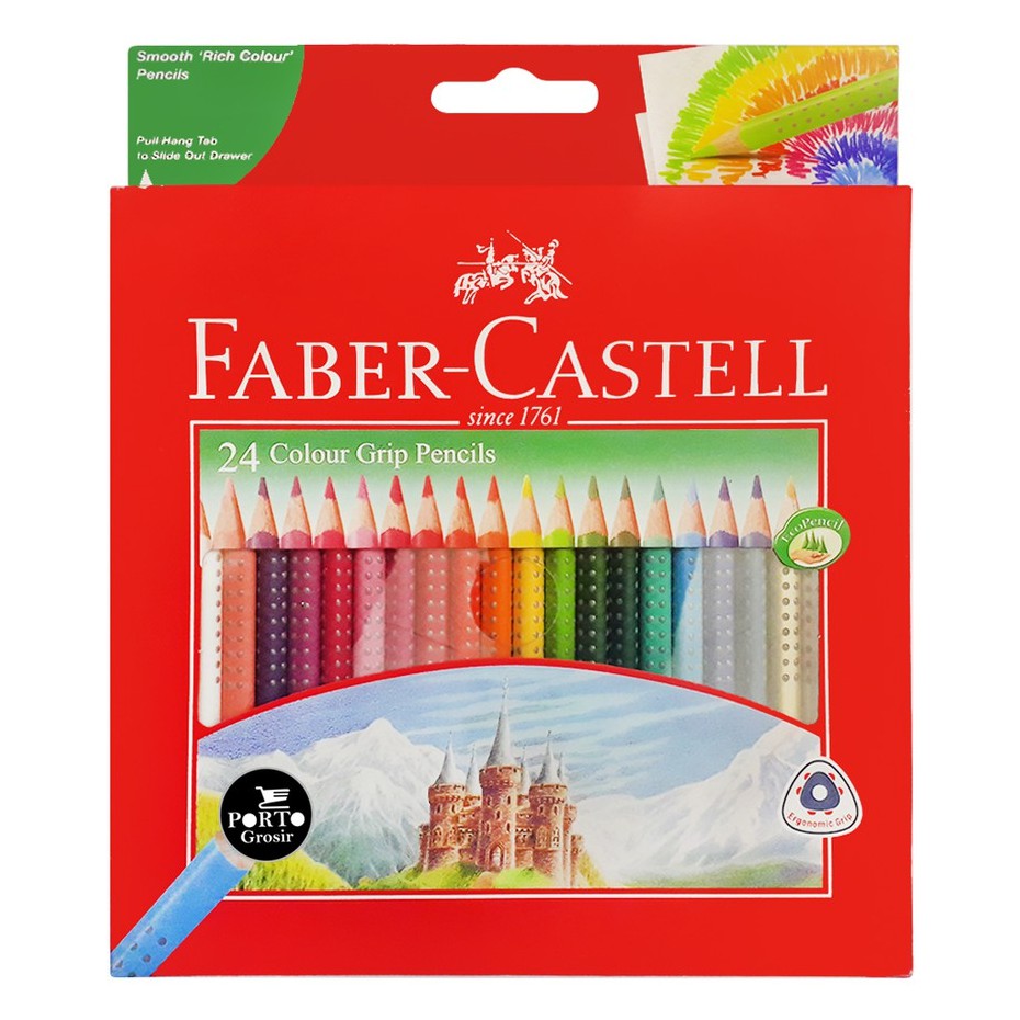 

Faber Castell 24 Colour Grip Pencils Dot Pensil Warna Anak PG TK isi 24