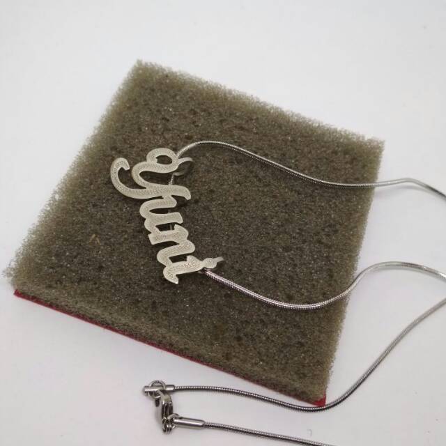 Kalung ukir nama monel+kalung titanium