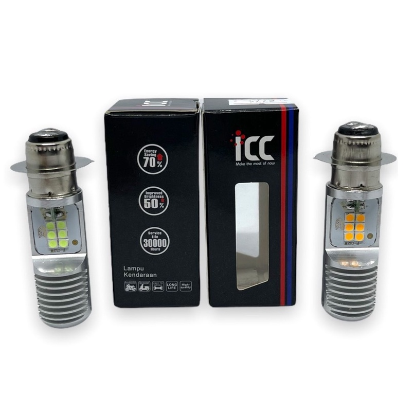 Lampu Utama Motor LED H6 12 LED 12 Titik Terang Kualitas Premium 12-80V AC DC Universal Semua Motor