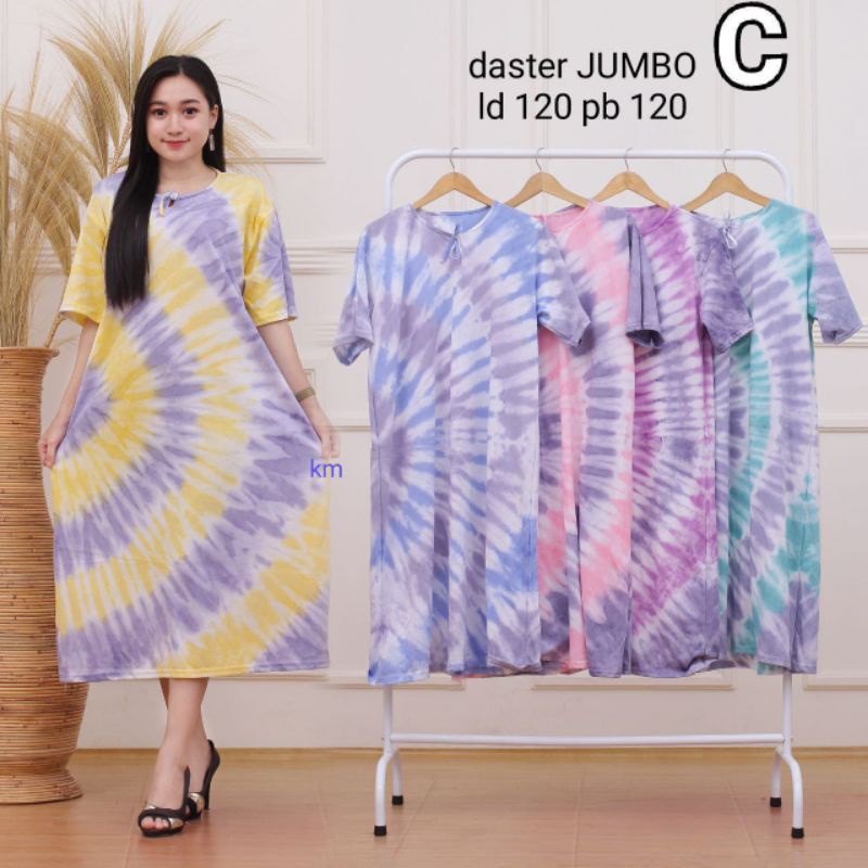 DASTER KAOS JUMBO MODEL TALI BUMIL TERMURAH TIE DYE JUMPUTAN PELANGI