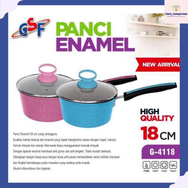 PANCI ENAMEL 18CM GSF G-4118 / PANCI KUAH UK 18CM / PANCI SUSU ENAMEL UK 18CM / PANCI KUWAH UK 18CM 