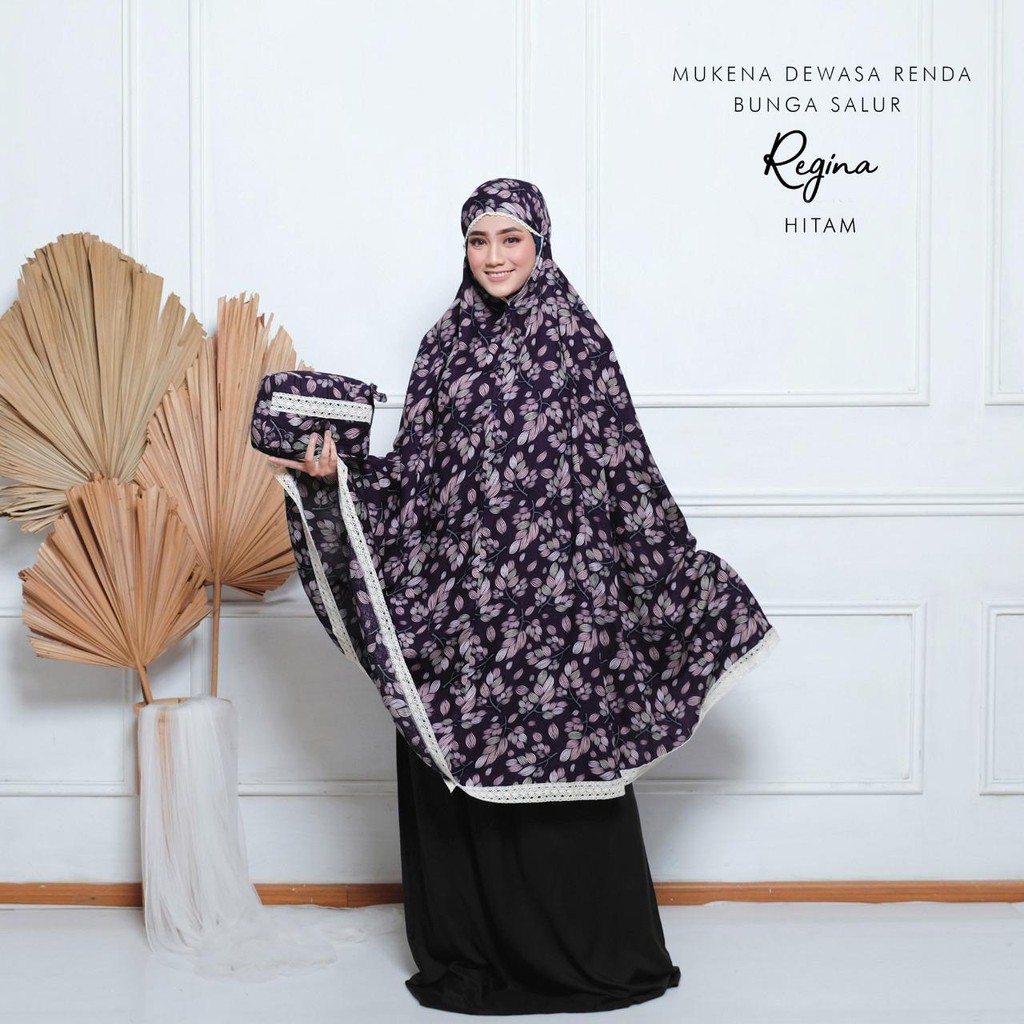 PUSAT MUKENA TASIK - MUKENA DEWASA RENDA RAYON MOTIF BUNGA SALUR REGINA