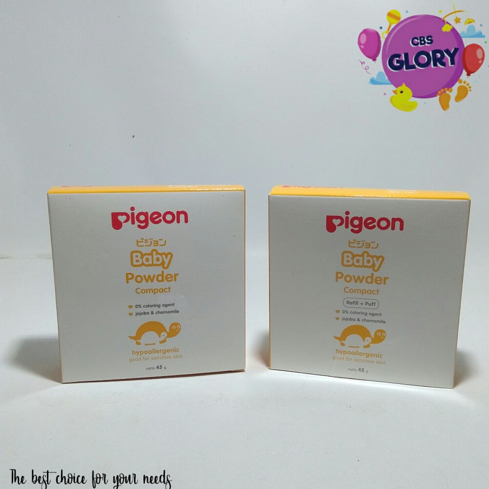 Pigeon Bedak Padat Bayi 45g Compact dan Refill Free Puff/Bedak Padat Bayi