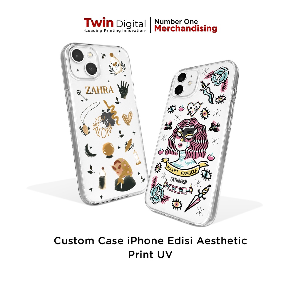 Twindigital Custom Case iPhone Hard Aesthetic - Case Apple iPhone Aesthetic