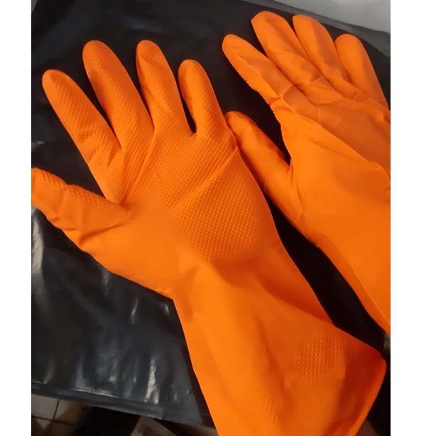 Sarung Tangan Karet orange / Sarung tangan cuci piring kerja tebal/Gloves