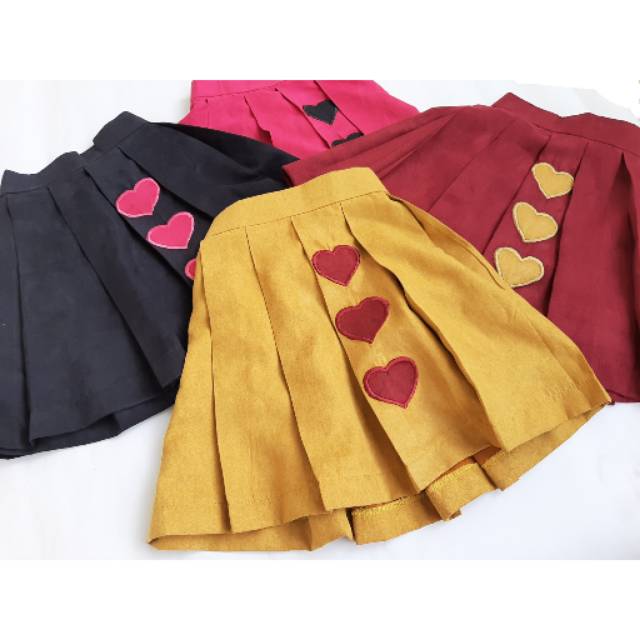 Rok anak pendek pink navy merah maroon mustard kuning lucu