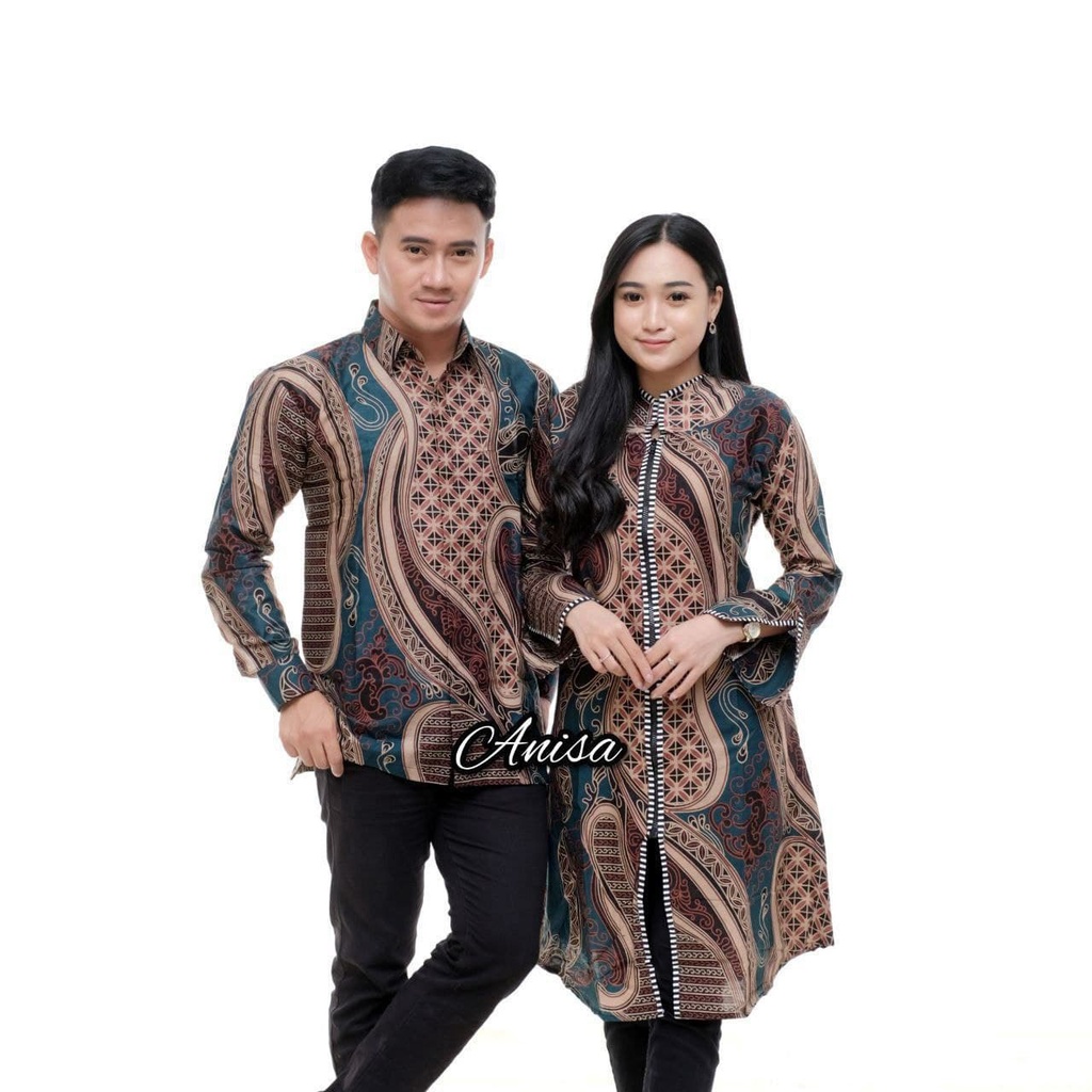 BAJU BATIK COUPLE - KEMEJA BATIK PRIA MODERN 2021 - TUNIK BATIK - BATIK COUPLE PEKALONGAN - ATASAN B