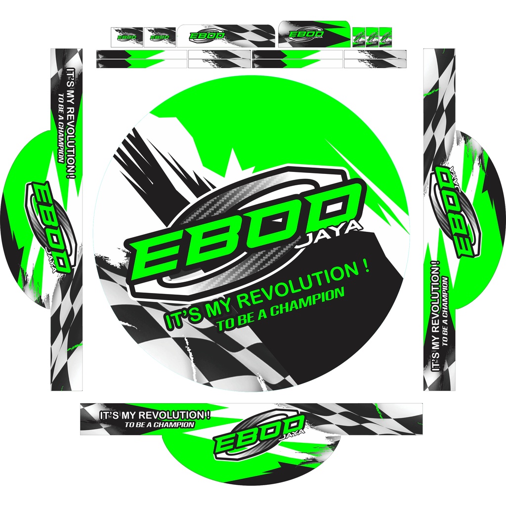 STICKER DECAL SANGKAR / STIKER KANDANG KOTAK BULAT || MOTIF EBOD