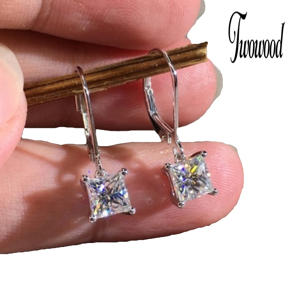 Anting Menjuntai Bahan Cubic Zirconia Gaya Princess Untuk Wanita