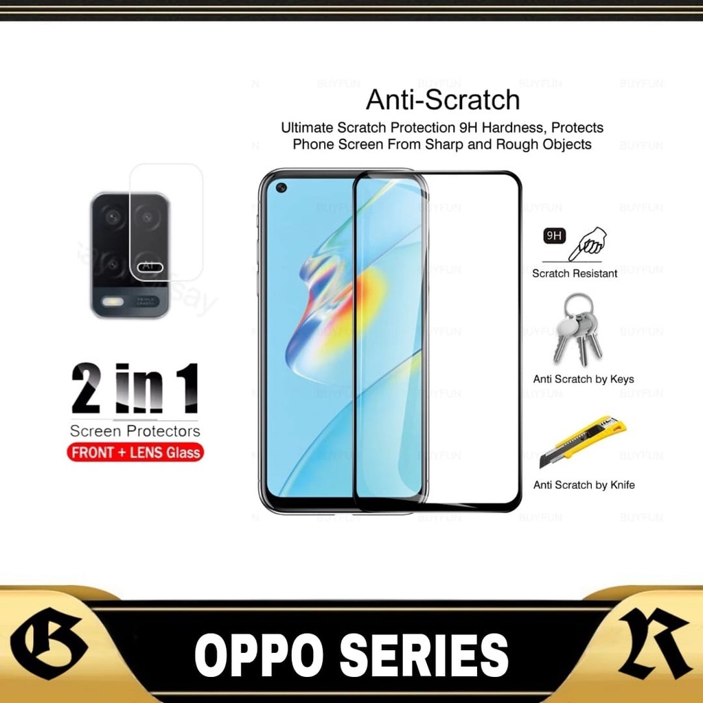 PROMO TEMPERED GLASS Oppo A54 4G A74 4G A95 TG Layar dan TG Camera PAKET 2in1