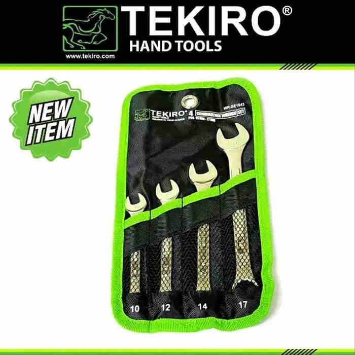 TEKIRO Kunci Ring Pas Set 4 pcs 10-17mm / Kunci Ring Pas Set 4 pcs 10 12 14 17 mm Open And Wrench Set 4 pcs