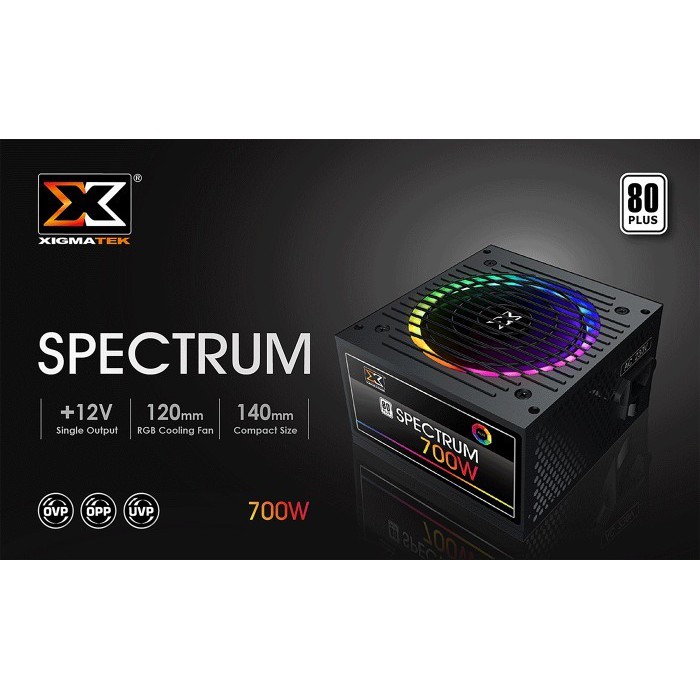 Xigmatek Spectrum 700W 80+ ATX Power Supply RGB Fan 700 Watt Putih