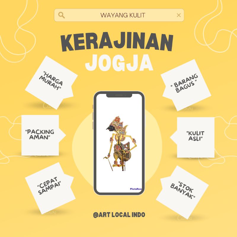 Wayang Kulit Kresna Kulit Kerbau Alusan Ukuran Standar Dalang
