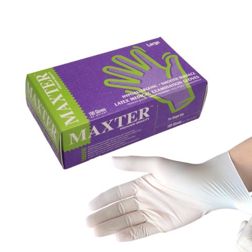 Sarung Tangan Latex Maxter Medis Examination Handscoon Gloves Premium Powder 100PCS