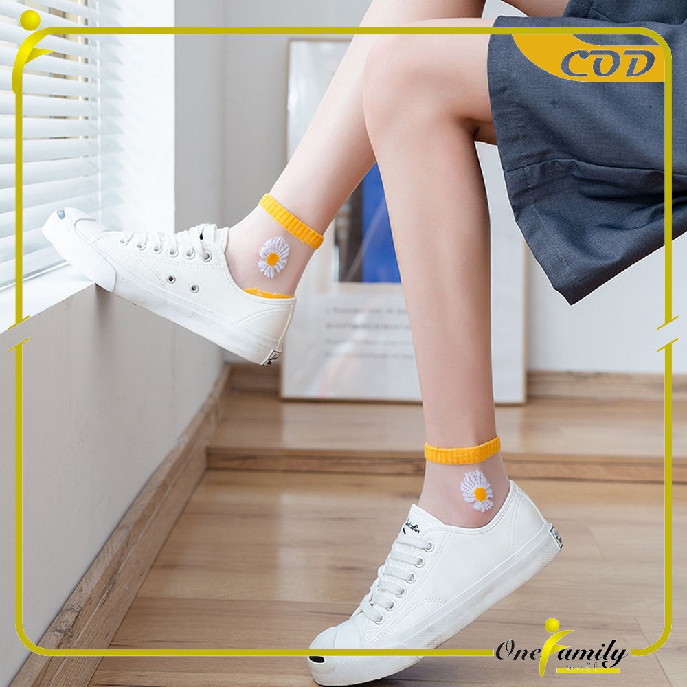 ONE-P32-33 Kaos Kaki Dewasa Pendek Kaus Kaki Wanita Pria Motif Brown / Kaos Kaki Ankle Korea Daisy-4