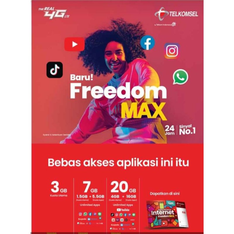 Perdana Paket Data Murah 7gb Telkomsel Freedom Max Paket Data Internet Murah Shopee Indonesia