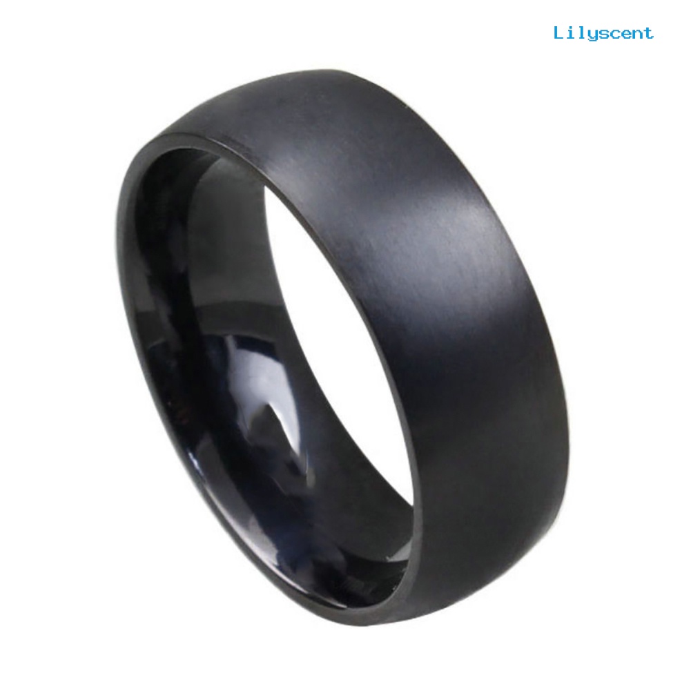 Ls Cincin Lebar 8mm Bahan Titanium Steel Untuk Pria