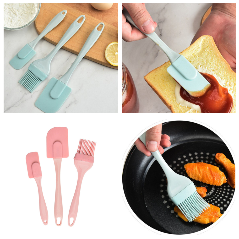 Set Spatula Kuas Minyak Kue Bahan Silikon