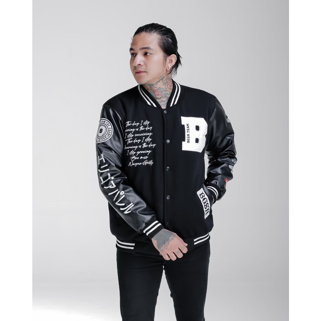 Jaket Varsity Pria STAR X-06 | Varsity Jacket Premium Bahan Kulit Best Jacket Varsity