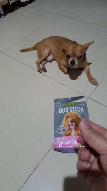 Jerhigh Duo Stick Milky With Strawberry Stick 50gr Snack Anjing