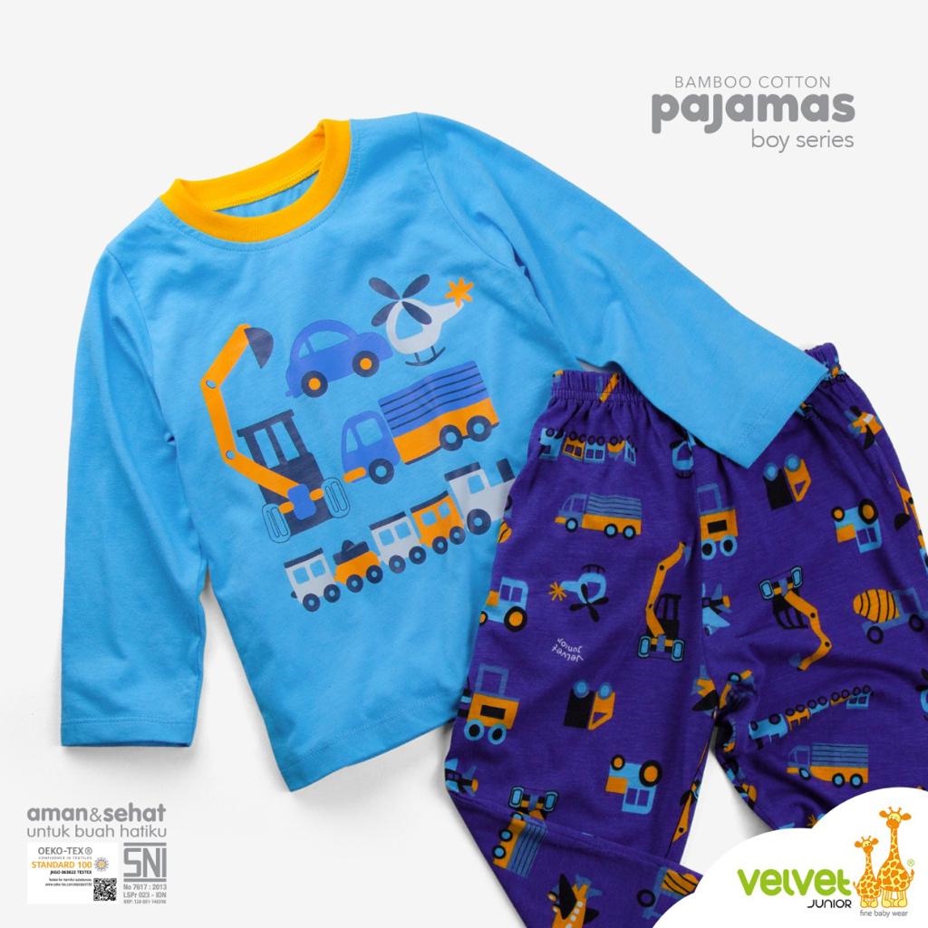 VELVET JUNIOR (1stel) Piyama Mix &amp; Match BAMBOO Cotton Stelan Baju Tidur Anak BOY dan GIRL