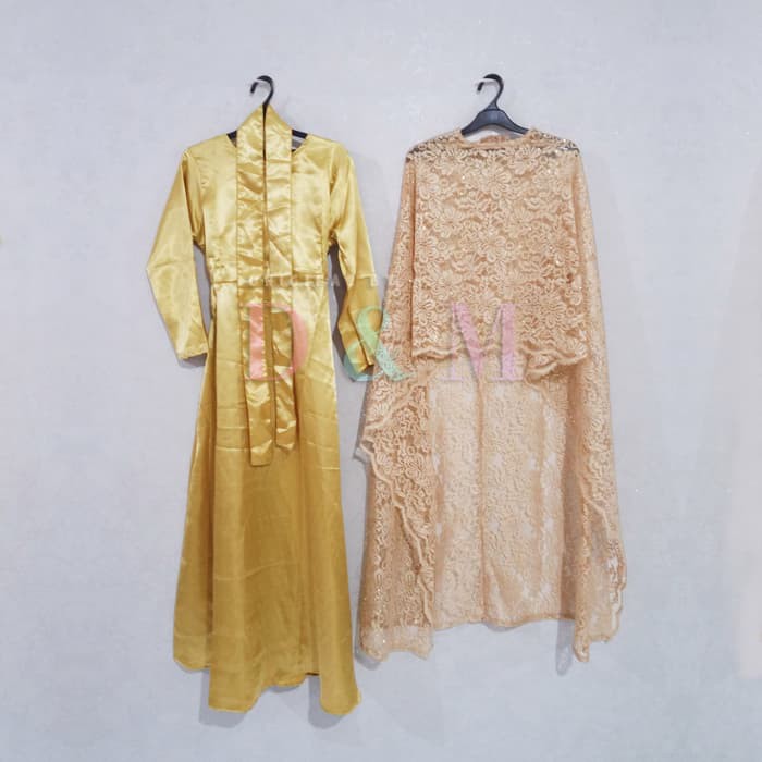 Gamis Maxi Maxy Brukat Brokat Gamis Pesta Cape Brukat Brokat EMAS/GOLD