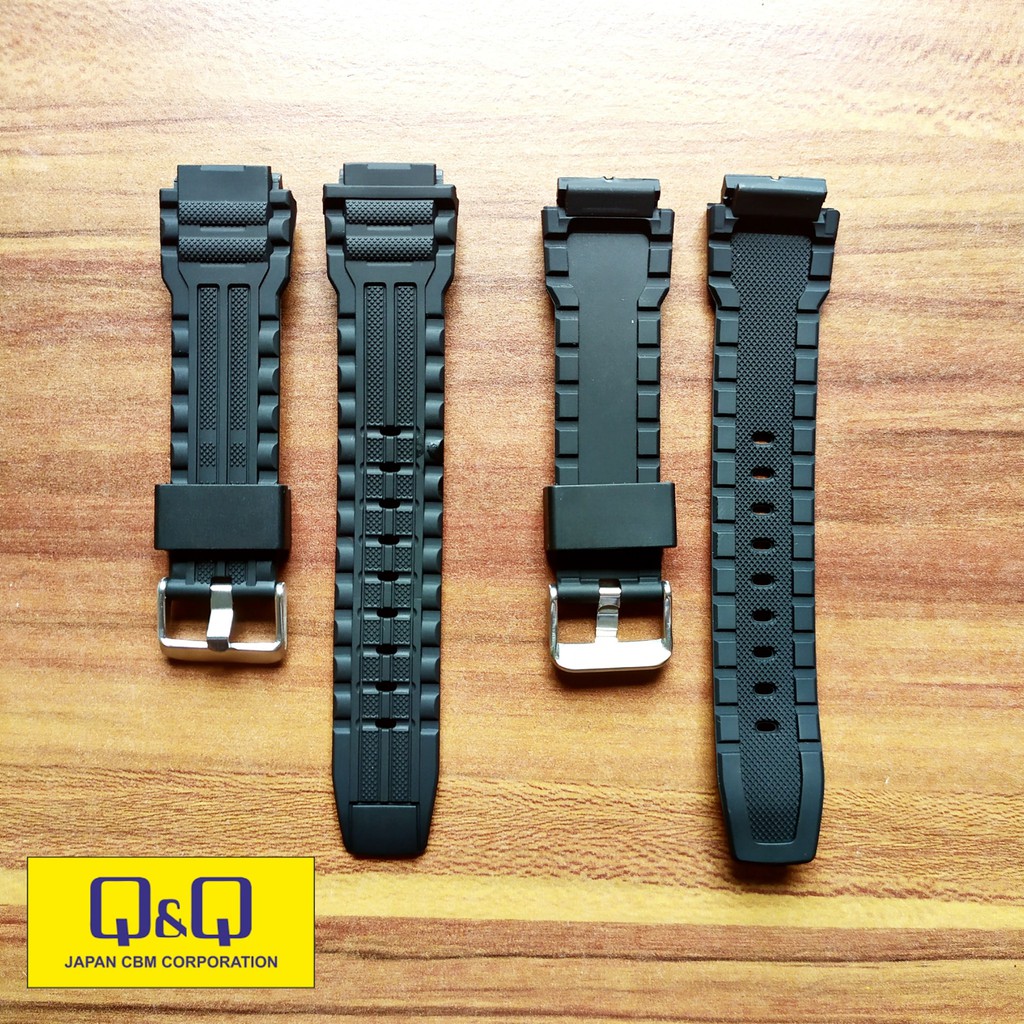 Tali jam tangan tali karet Rubber strap Jam QQ Q&amp;Q M148 Hitam.