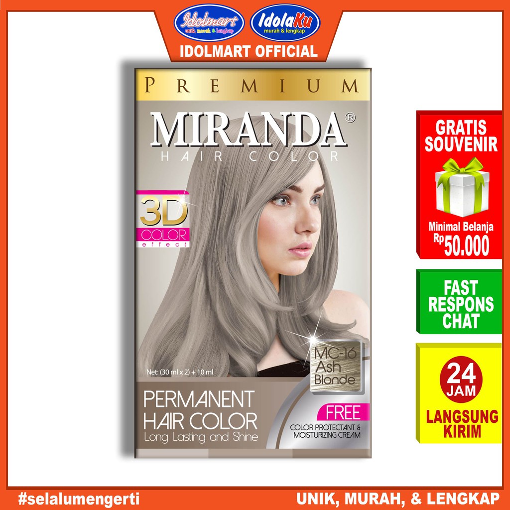 IDOLMART Miranda Hair Color (Cat Rambut Permanen) MC16 Ash grey 30ml
