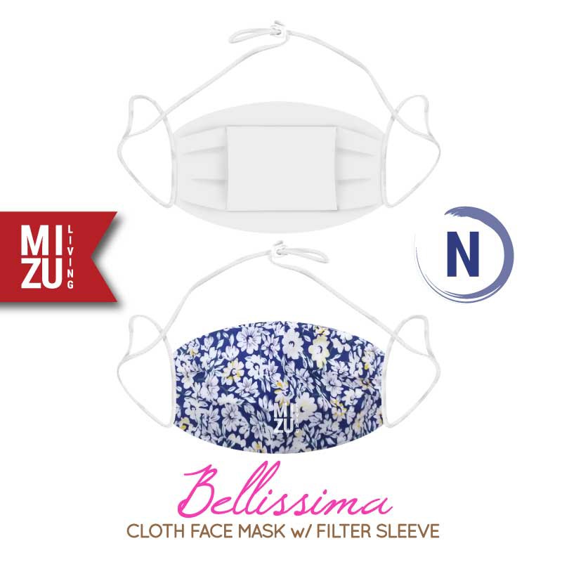 [SALE] MIZU BELLISSIMA Cloth Face Mask Masker Kain Corak Bunga 3Ply Sarung Filter NON-MEDIS REUSABLE-N