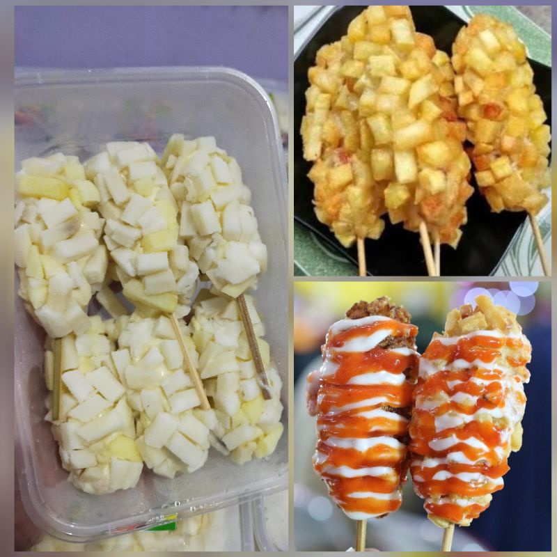 sostang/moztang/corndog sosis mozza/ corndog full mozza. isi 5pcs dalam 1pack.