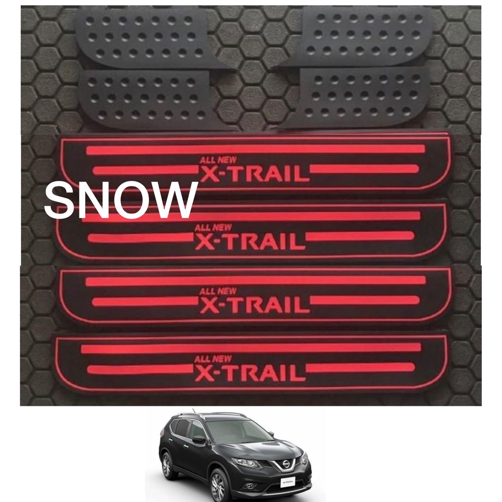 Sillplate Samping All New Xtrail Karet Hitam Merah