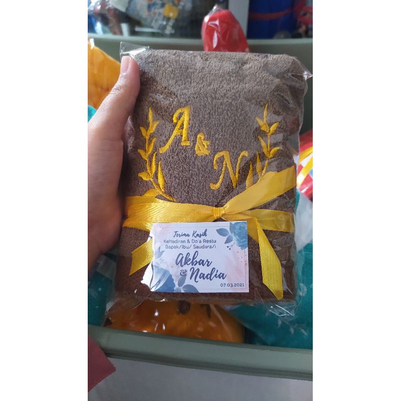 Handuk bordir souvenir ukuran 30x65cm / handuk souvenir / bordir handuk