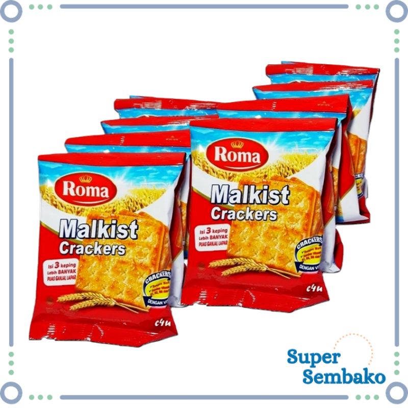 

SNACK WAFER BISKUIT ROMA MALKIST CRACKERS 26gr RENCENG ISI 10 PCS BUNGKUS