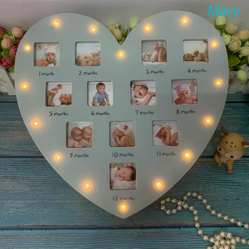 Mary Bingkai Foto Dengan Lampu Untuk Bayi 0-12 Bulan