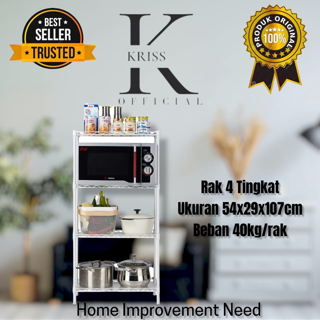 Krisbow Rak Besi 4 Tingkat - Putih