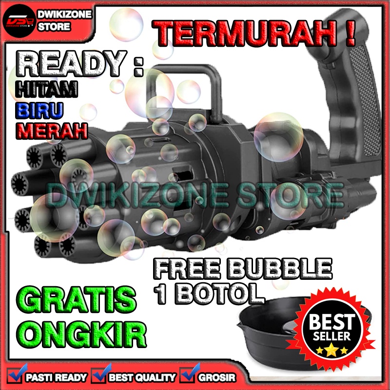 [100% ORIGINAL] GATLING BUBBLE GUN BUBLE MAINAN BUSA OTOMATIS MESIN MUSIK BABEL GAN ANAK