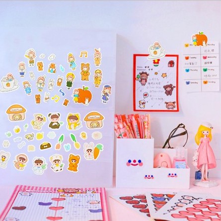 

KIANDAA SP0011 Stiker Diary 1Set Cute Sticker Pack Notebook Planner Jurnal Scrapbook Sticker