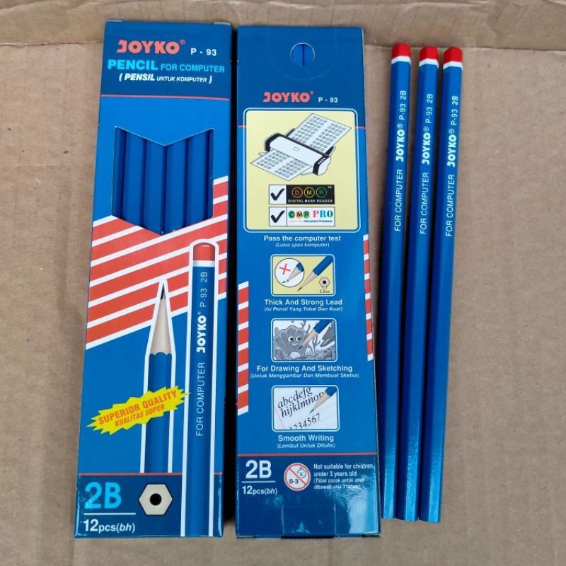 

12 Pcs PENCIL FOR COMPUTER PENSIL UNTUK KOMPUTER JOYKO P93 2B 1 Pack GROSIR