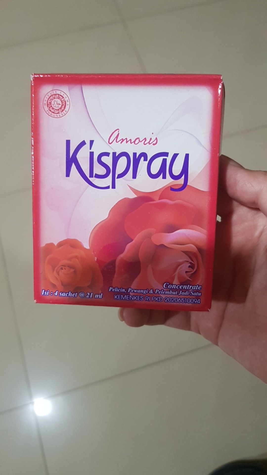 Kispray Amoris Dus 21ml - Isi 4 Sachet  -kispray Dus - Kispray Merah Amoris - Pewangi Dan Pelembut
