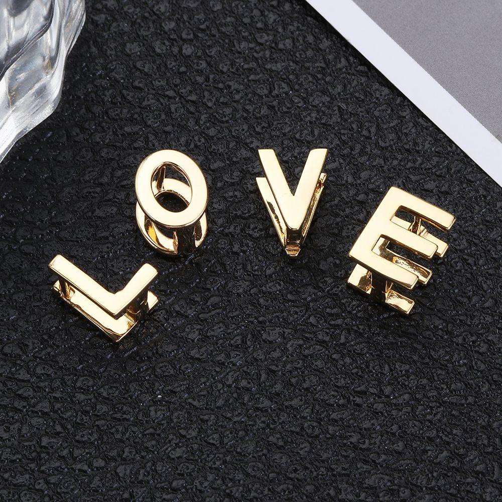 PREVA 1 Pair Stud Earrings Tiny Double-sided Letter Copper Fashion Jewelry