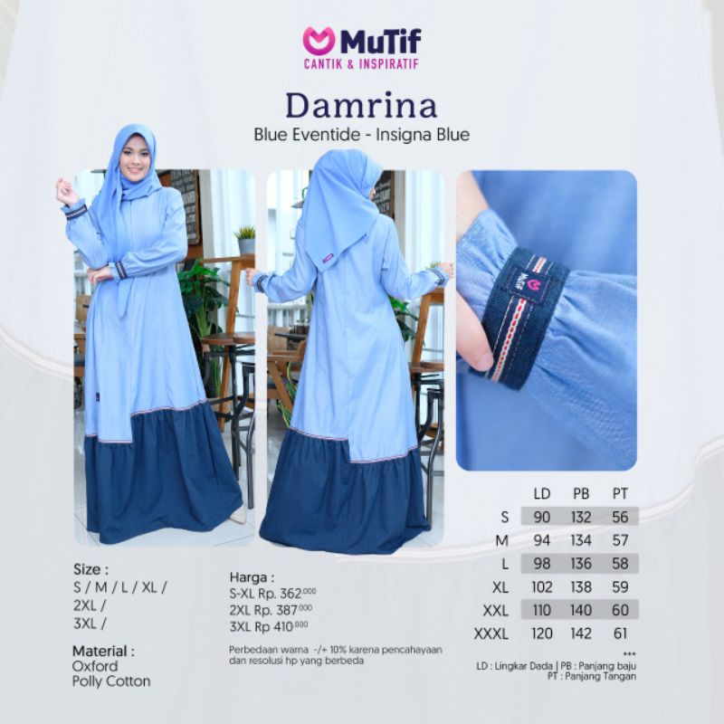 GAMIS MUTIF DAMRINA BLUE EVENTIDE INSIGNIA BLUE