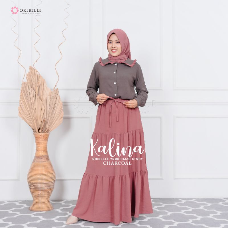 SETELAN ROK &amp; BLUS SET HIJAB KALINA  BY ORIBELLE