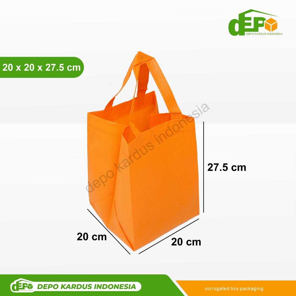 Tas Spunbond 3D (20,5X20,5X27,5 CM) Tasspunbond/Goodiebag/Taskain/Taskado