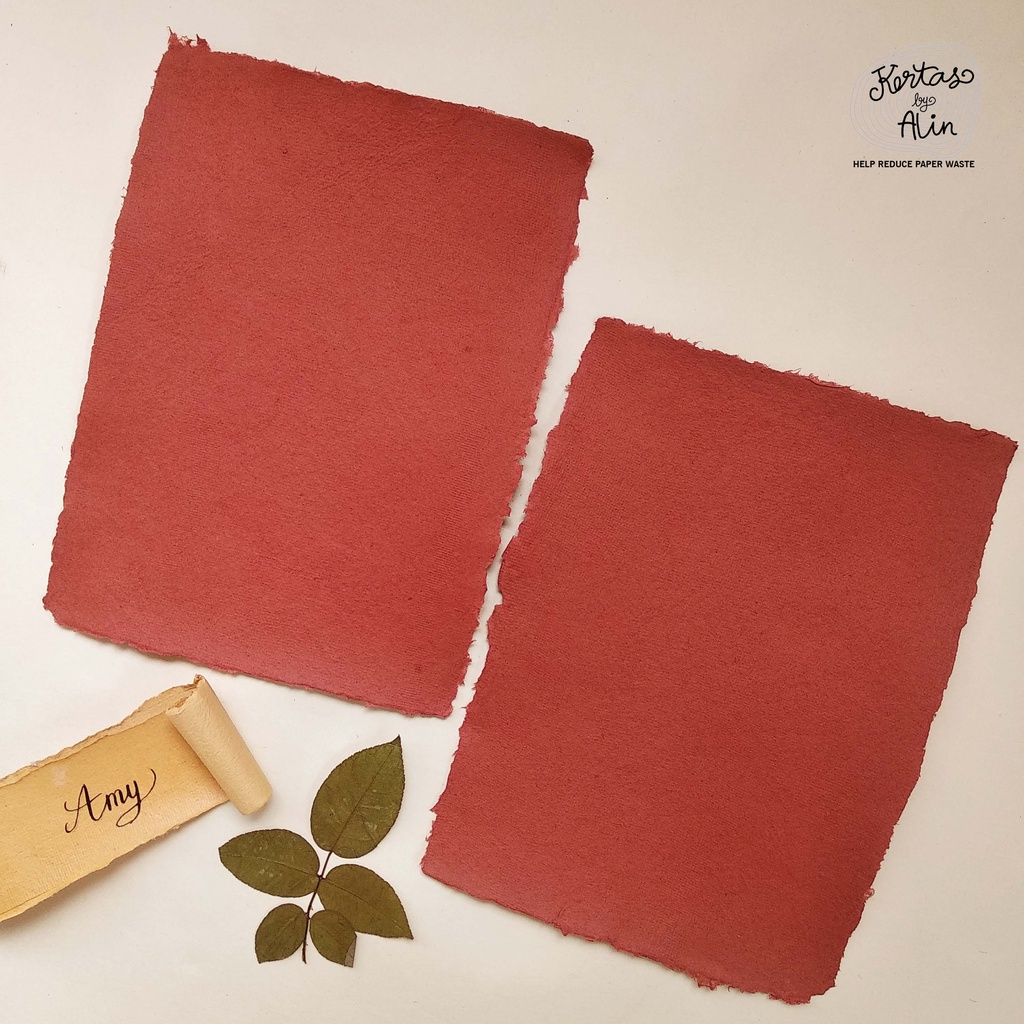 

Kertas Daur Ulang A5 Warna Merah Bata – Handmade & Ramah Lingkungan