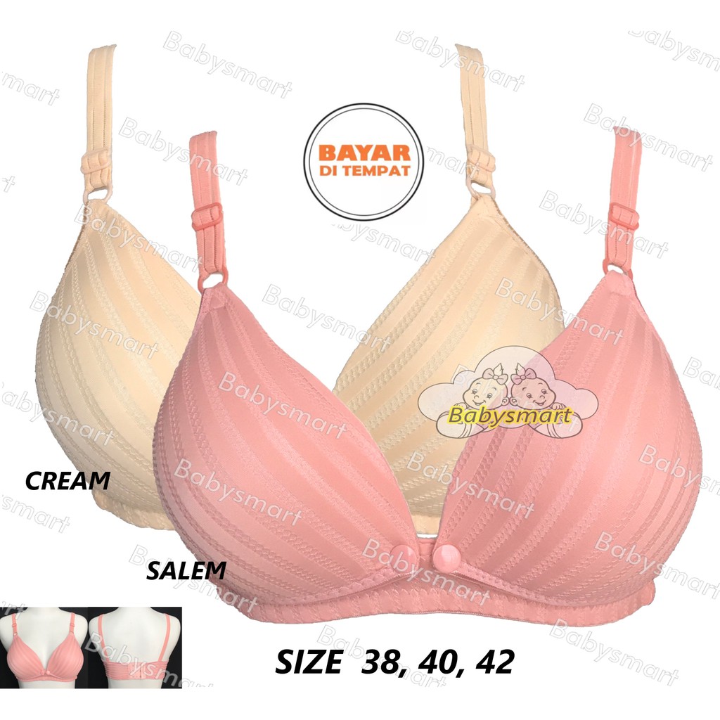 Babysmart - BH / Bra Ibu Menyusui/Nursing BRA YSK 2093 Motif SALUR Dengan Busa Tanpa Kawat CUP BESAR