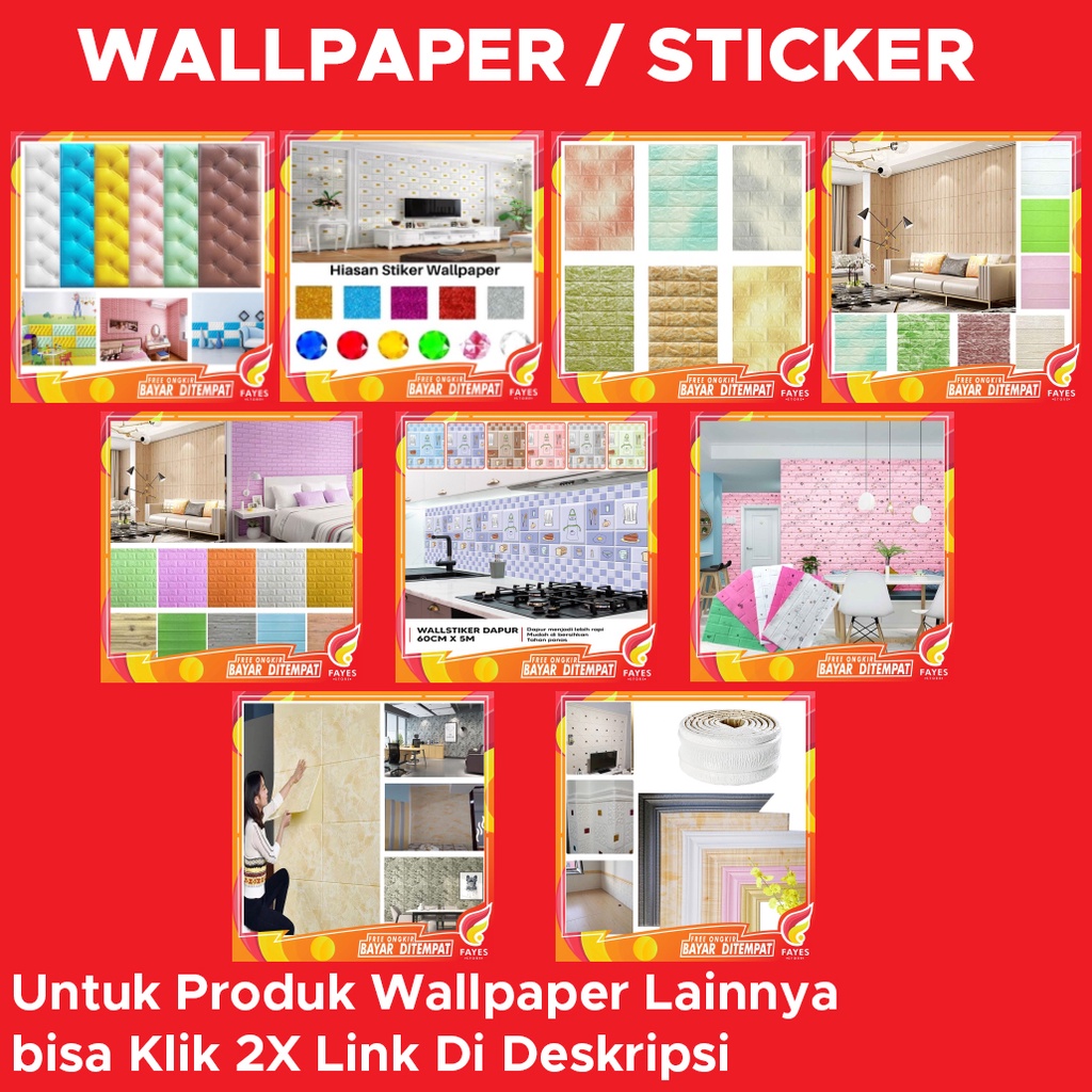 FAYES Wallpaper Dinding Foam 3D 70 x 39 CM Motif Unik Waterproof / walpaper dinding U96 / U137 / U138 / U139-1