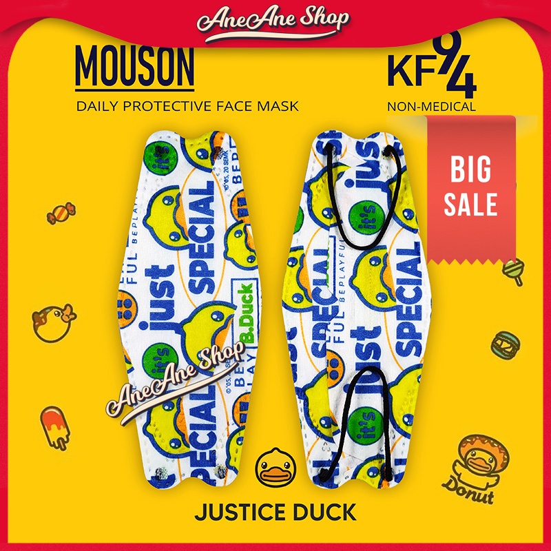 Masker Mouson KF94 Motif Justice Duck 4 ply isi 10 Masker Non Medis Sekali Pakai