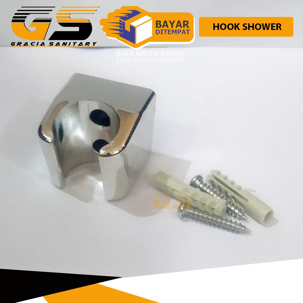 Holder / Breket Selang Shower Holder Kepala Kamar Mandi / Tempat Selang Shower