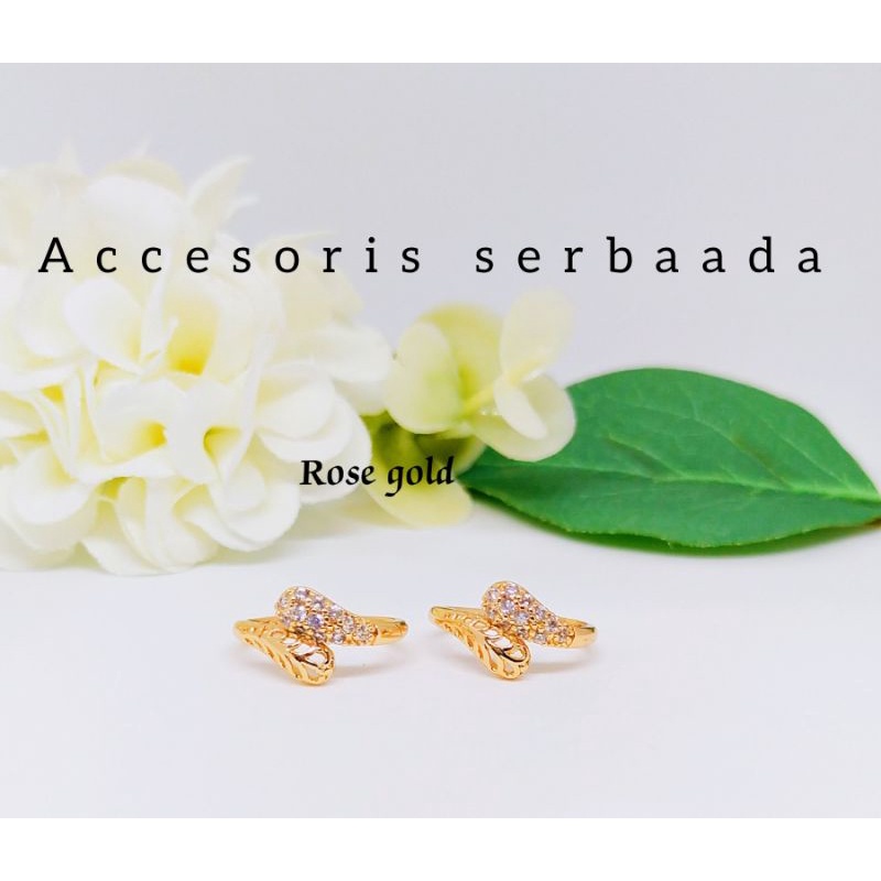 Cincin Anak Perempuan motif permata kecil zircone Lapis Emas 18K