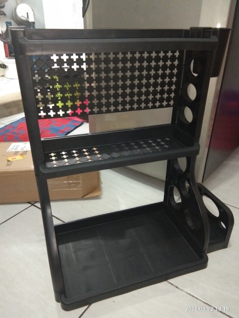 Rak Tempat Bumbu Dapur Serbaguna Dinding Minimalis Plastik Perabotan Dapur Rumah Tangga Murah Zk268